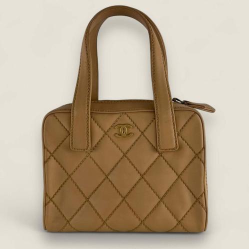 Authentieke Chanel wild stich beige handtas, Handtassen en Accessoires, Tassen | Damestassen, Gebruikt, Handtas, Beige, Ophalen of Verzenden
