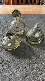 Art deco glazen kaptafelset fumé czechoslovakia, Antiek en Kunst, Ophalen of Verzenden