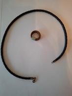 Collier de cuir 46cm, Ophalen of Verzenden, Gebruikt, Zilver, Zilver