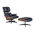 PRE SALE Eames Lounge Chair SET met Ottoman Walnoot Prem. XL, Cuir, Design, Eames lounge chair, Moins de 75 cm, Enlèvement ou Envoi