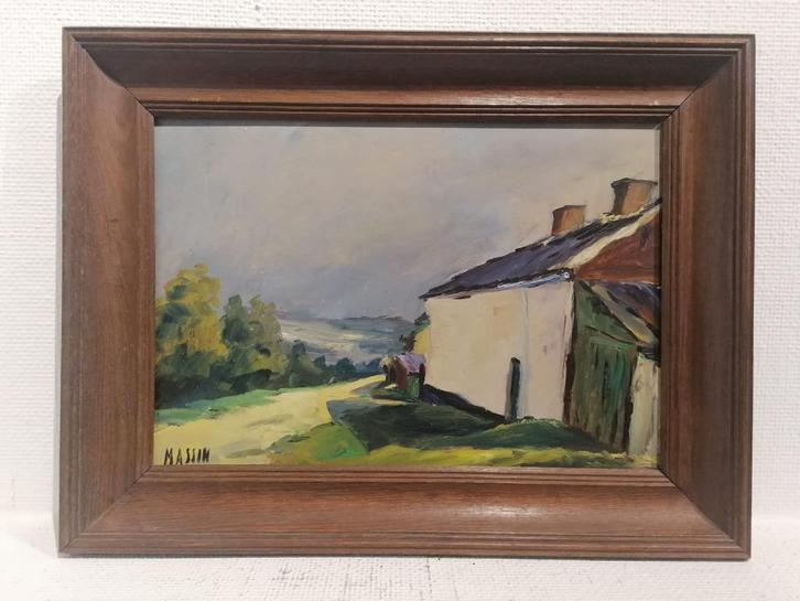 Monique Massin (1927–2004) Olieverf op paneel, gesigneerd, Antiek en Kunst, Kunst | Schilderijen | Klassiek, Ophalen of Verzenden