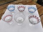 6 Vintage champagne of dessert coupes Arlequin, VMC Reims., Ophalen of Verzenden