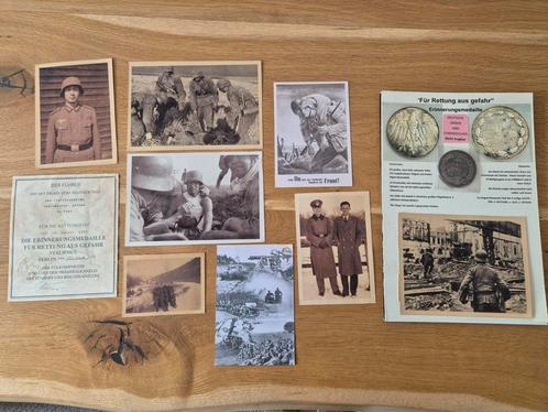 Grote medaille 'Für Rettung aus Gefahr' + documentenset, Verzamelen, Militaria | Tweede Wereldoorlog, Ophalen of Verzenden