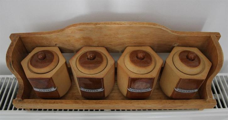 Lot pots à épices terre cuite + présentoir, Antiek en Kunst, Antiek | Keramiek en Aardewerk, Ophalen