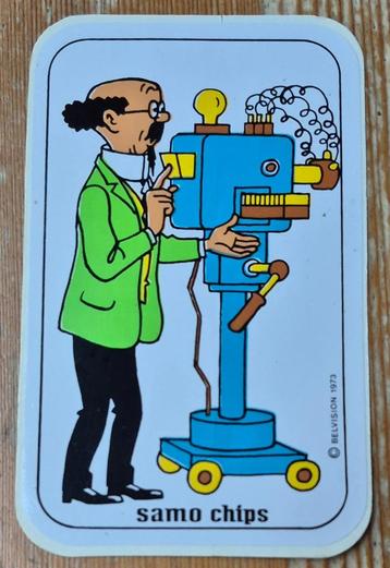 Kuifje sticker Samo Chips 1973 Hergé Tintin, Enlèvement ou Envoi, Tintin, Comme neuf, Image, Affiche ou Autocollant