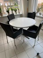 Set van 4 stoelen met skeeler wieltjes en ronde tafel, Enlèvement, Utilisé, 4 à 6 chaises
