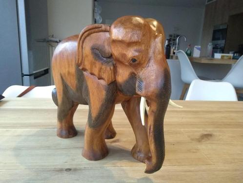 Houten olifanten beeld, Antiek en Kunst, Kunst | Beelden en Houtsnijwerken, Ophalen