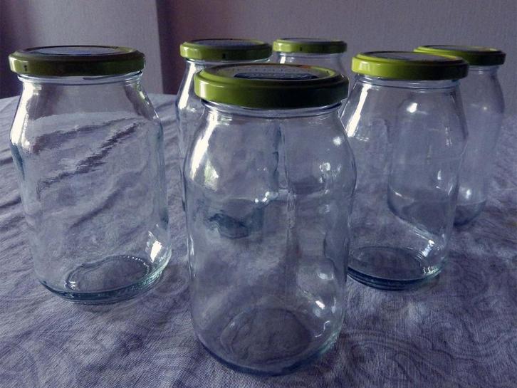 Glazen Inmaakbokalen (24 stuks): €.1,00/3stuks., Huis en Inrichting, Keuken | Potten en Pannen, Zo goed als nieuw, Ophalen