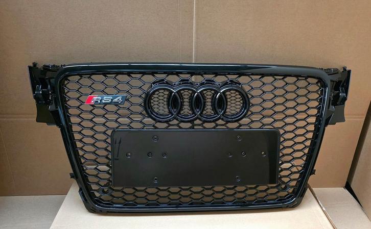 Grill AUDI A4 B8 8K RS LOOK RS4 bj.2007-2012 HOOGLANS ZWART, Auto-onderdelen, Carrosserie, Bumper, Voor, Nieuw, Herkomst onderdeel bekend