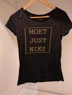 Zwart t-shirt met tekst / Gekocht bij Mamzel / Maat XS, Zwart, Ophalen of Verzenden, Zo goed als nieuw, Korte mouw