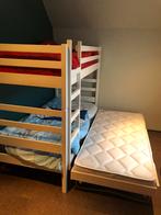 Stapelbed 3 bedden + matrassen en donsdekens, Huis en Inrichting, 100 cm, Stapelbed, 160 tot 180 cm, Zo goed als nieuw