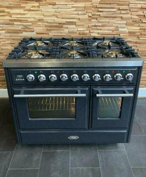 🔥Poêle de Luxe Boretti Majestic 100 cm Inox anthracite 6 fe, Electroménager, Cuisinières, Comme neuf, Autoportant, 5 zones de cuisson ou plus