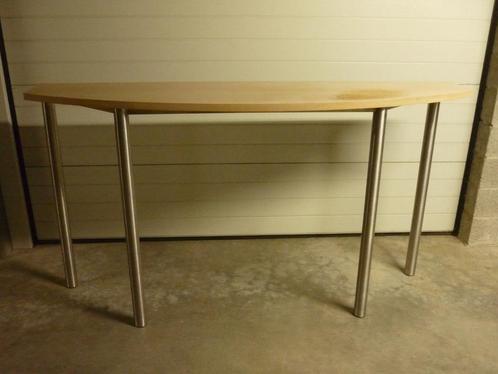 hoge tafel in RVS, Maison & Meubles, Tables | Tables à manger, Utilisé, 200 cm ou plus, Autres formes, Chêne, Enlèvement