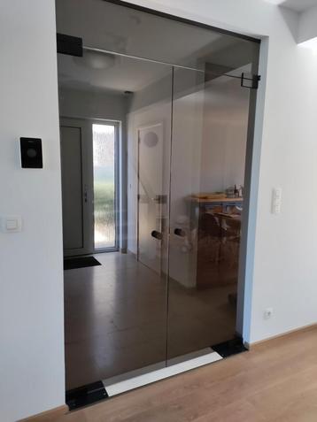 Dubbele glazen binnendeur - bruin glas  beschikbaar voor biedingen