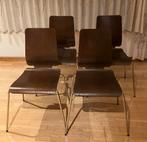 Set van 4 vintage stoelen, Huis en Inrichting, Stoelen, Ophalen, Gebruikt, Bruin, Vintage
