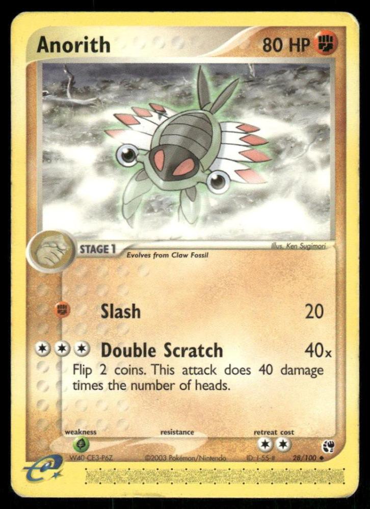Anorith 28/100 - Sandstorm, Hobby en Vrije tijd, Verzamelkaartspellen | Pokémon, Gebruikt, Verzenden