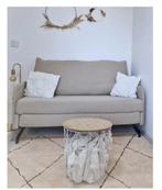 Canapé lit + sur matelas, Beige, Comme neuf, Enlèvement, 120 cm