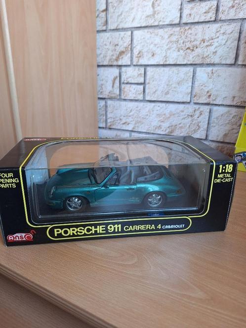 Porsche 911 1990 Cabriolet Turbo Turkoois-look, Hobby en Vrije tijd, Modelauto's | 1:18, Nieuw, Auto, Overige merken, Ophalen of Verzenden