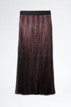 Ongedr lange plooirok van Zadig & Voltaire, zwart/rood/lurex, Kleding | Dames, Rokken, Zadig & Voltaire, Verzenden, Nieuw, Maat 34 (XS) of kleiner