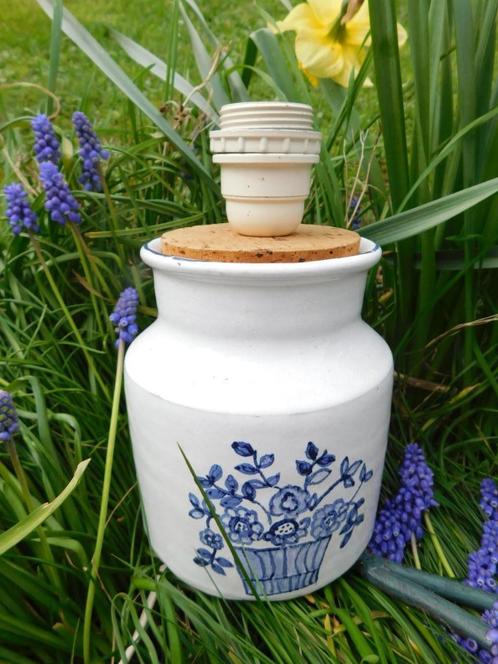 lampenvoet - kurk - bloemen - keuken - woondecoratie -, Huis en Inrichting, Lampen | Tafellampen, Gebruikt, Minder dan 50 cm, Overige materialen