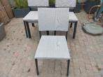 8 grijze tuinstoelen, Tuin en Terras, Ophalen, Zo goed als nieuw, Textileen, Stapelbaar