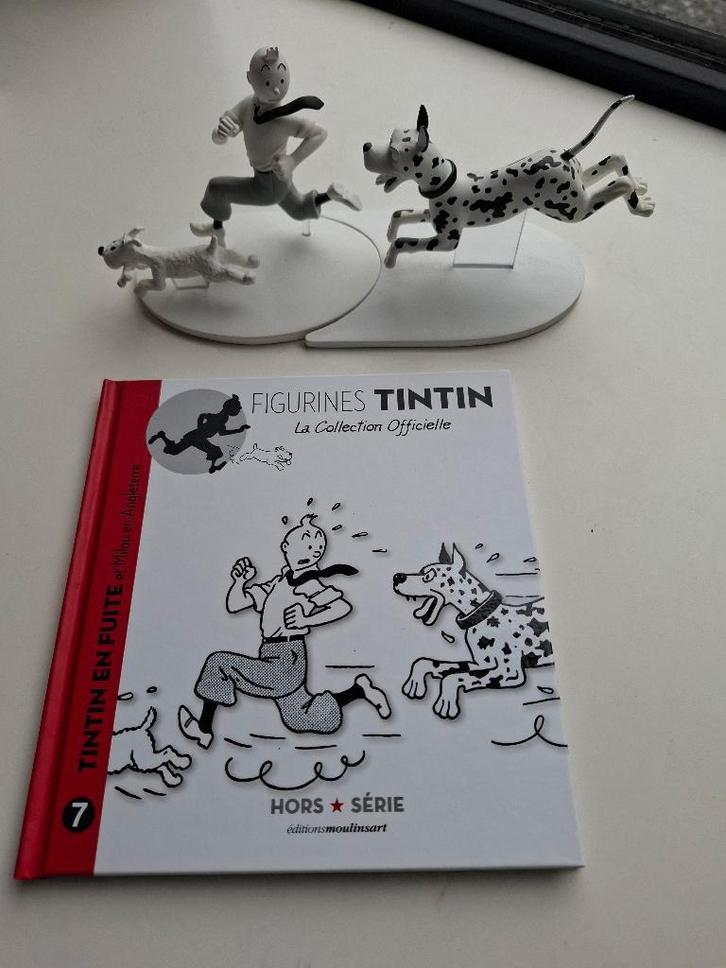 COLLECTION TINTIN N/B "DANOIS POURSUIT TINTIN"COMPLET LIVRET, Collections, Statues & Figurines, Comme neuf, Humain, Enlèvement ou Envoi