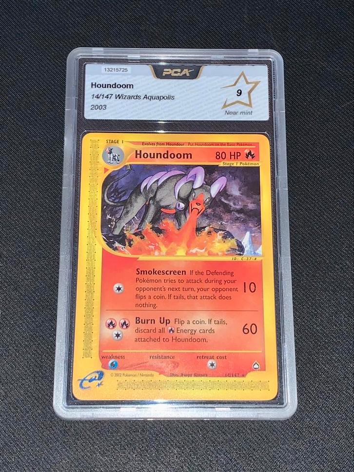 Pokémon Card Houndoom PSA PCA 9, Hobby en Vrije tijd, Verzamelkaartspellen | Pokémon, Zo goed als nieuw