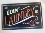 „Coin Laundry” stalen wandplaat (30 cm* 20 cm), Ophalen of Verzenden, Gebruikt, Overige typen