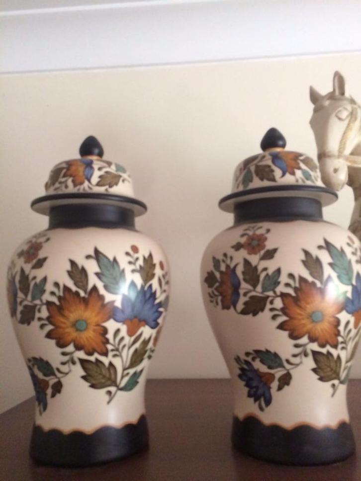 Gouda plateel Holland - 2 vazen - 1970s, Antiek en Kunst, Antiek | Vazen, Ophalen of Verzenden