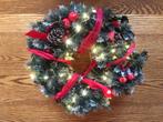 Kerstkrans met led-lichtjes - diameter +/- 40cm, Ophalen, Gebruikt