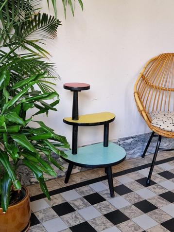 Vintage fifties plantentafel | bijzettafel | sidetable beschikbaar voor biedingen
