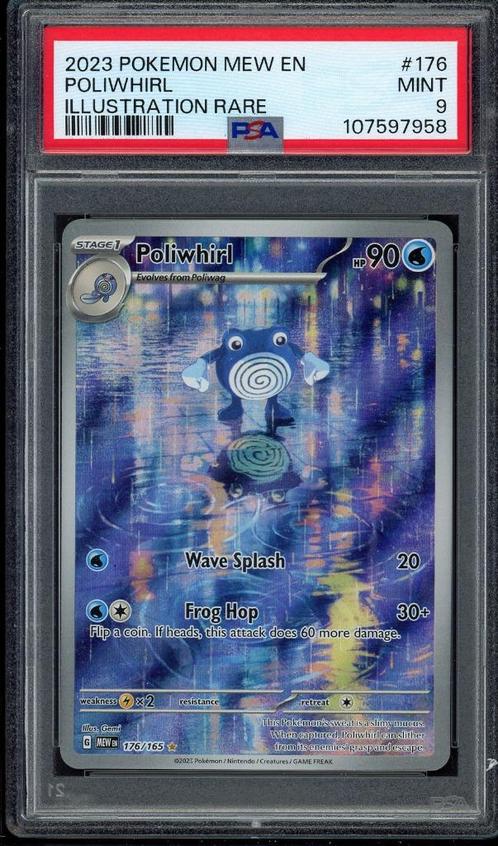 Poliwhirl [Illustration Rare] PSA 9 - 176/165 -151 2023, Hobby en Vrije tijd, Verzamelkaartspellen | Pokémon, Zo goed als nieuw