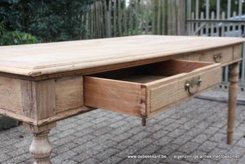 Retro antieke oude tafel bureau eik opgekuist te herstellen beschikbaar voor biedingen