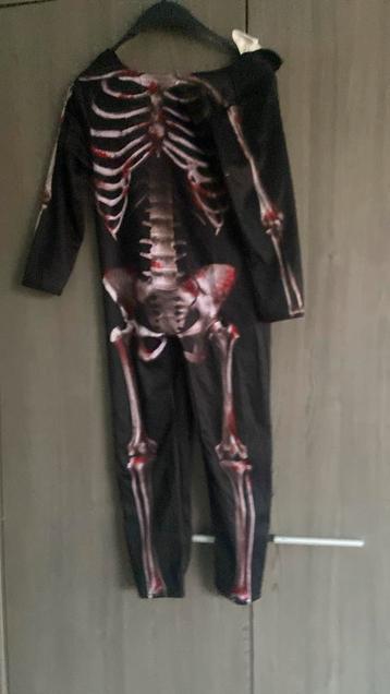 Skelet/zombie verkleed kostuum maat 110, Ophalen, Zo goed als nieuw