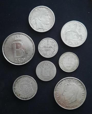 Lot Belgische zilveren munten beschikbaar voor biedingen