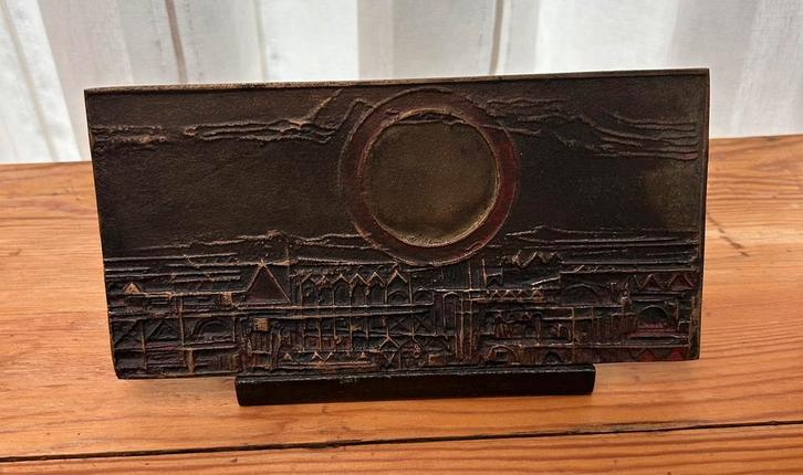 Bronzen reliëfstructuur., Antiek en Kunst, Antiek | Brons en Koper, Brons, Ophalen