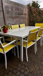 Tuintafel met 8 stoelen, Tuin en Terras, Ophalen, Zo goed als nieuw, Aluminium