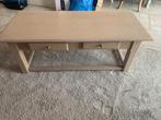 Rechthoekige, volhouten salontafel in lichtkleurig hout, Ophalen, Gebruikt, 100 tot 150 cm, 50 tot 100 cm