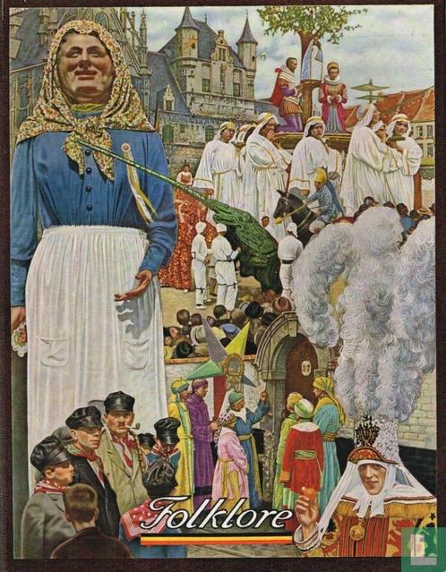 La Guirlande en Roses de papier - Côte d'Or, Verzamelen, Foto's en Prenten, Gebruikt, Prent, Klederdracht, 1940 tot 1960, Ophalen of Verzenden