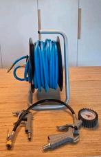 Haspel met drukslang en accessoires voor compressor, Zakelijke goederen, Machines en Bouw | Pompen en Compressoren, Ophalen