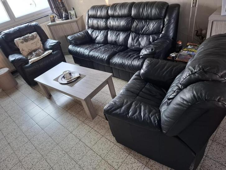 Canapé 3 places + 2 fauteuils individuels avec relax, Huis en Inrichting, Zetels | Complete zithoeken, Gebruikt, Overige materialen