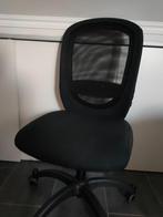 Zwarte bureaustoel met rugleuning, Noir, Chaise de bureau, Enlèvement, Utilisé