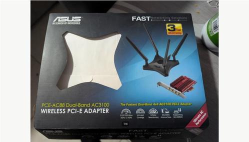 ASUS PCE-AC88 Dual-Band pci-e netwerkkaart AC3100, Computers en Software, Netwerkkaarten, Zo goed als nieuw, Intern, Ophalen