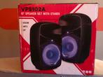 2 Vonyx speakers op statief, met bluetooth, MP3 en AUX, Muziek en Instrumenten, Standaarden, Ophalen, Zo goed als nieuw, Microfoon
