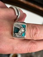 Bague en argent aigle turquoise, Ophalen of Verzenden, Zo goed als nieuw, Zilver, Zilver