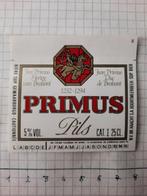 Bieretiket Primus Pils, Verzamelen, Ophalen of Verzenden, Zo goed als nieuw