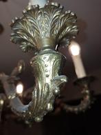 Vintage 8-arms Kroonluchter Barokstijl Massief Messing, Huis en Inrichting, Lampen | Kroonluchters, Ophalen, Gebruikt, Overige materialen