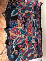 zwart stof met bedrukte boord, Hobby en Vrije tijd, Zwart, Nieuw, Ophalen of Verzenden, 30 tot 120 cm