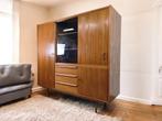 Vintage houten kast / barkast / vitrine, Antiek en Kunst, Ophalen of Verzenden