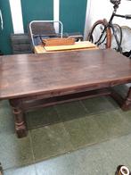 Eiken salontafel met 2 schuifjes, Huis en Inrichting, Ophalen, Zo goed als nieuw, Rechthoekig, Eikenhout
